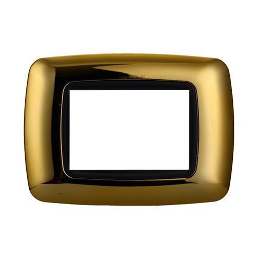[BLN88312] ETTROIT Placca Plastica Bombata Serie Space 3P Colore Oro Lucido Compatibile Con Bticino Living International