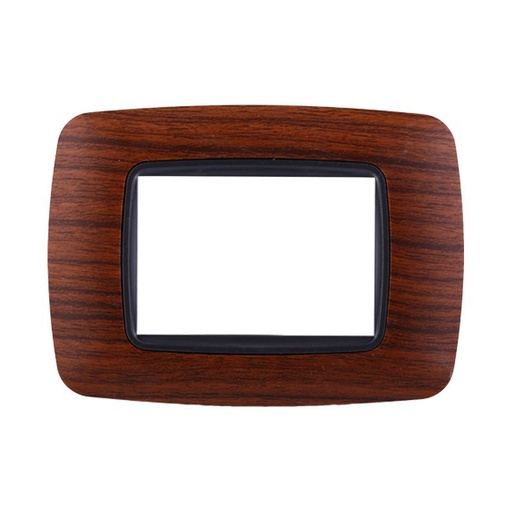 [BLN88303] ETTROIT Placca Plastica Bombata Serie Space 3P Colore Radica Compatibile Con Bticino Living International