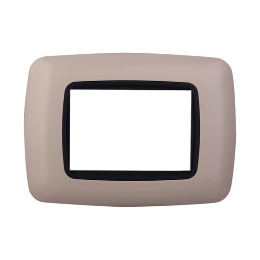 [BLN88309] ETTROIT Placca Plastica Bombata Serie Space 3P Colore Sabbia Compatibile Con Bticino Living International