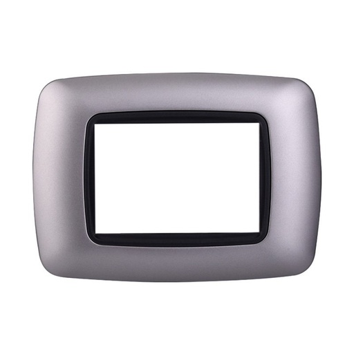[BLN88306] ETTROIT Placca Plastica Bombata Serie Space 3P Colore Silver Compatibile Con Bticino Living International