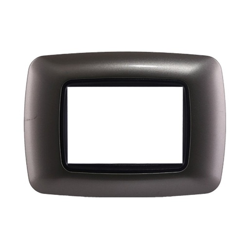 [BLN88308] ETTROIT Placca Plastica Bombata Serie Space 3P Colore Titanio Compatibile Con Bticino Living International