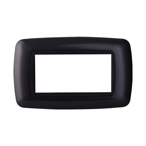 [BLN88407] ETTROIT Placca Plastica Bombata Serie Space 4P Colore Acciaio Scuro Compatibile Con Bticino Living International