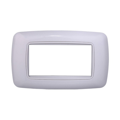 [BLN88418] ETTROIT Placca Plastica Bombata Serie Space 4P Colore Bianco Completo Compatibile Con Bticino Living International