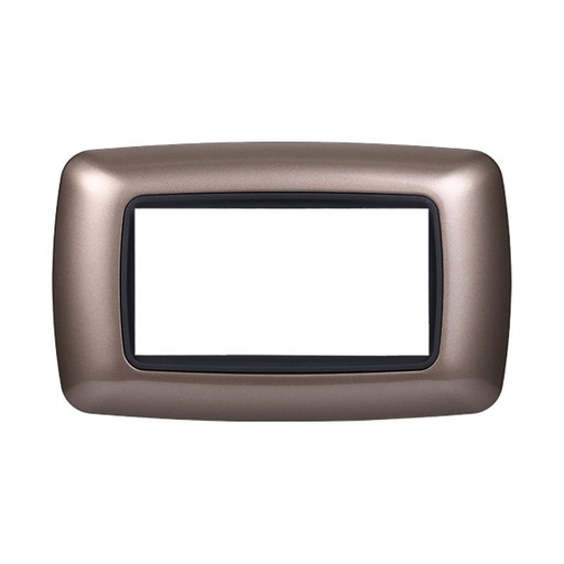 [BLN88410] ETTROIT Placca Plastica Bombata Serie Space 4P Colore Bronzo Compatibile Con Bticino Living International