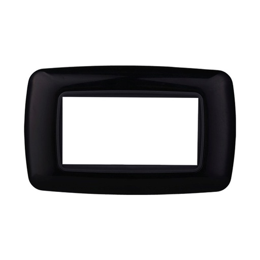 [BLN88402] ETTROIT Placca Plastica Bombata Serie Space 4P Colore Nero Compatibile Con Bticino Living Light