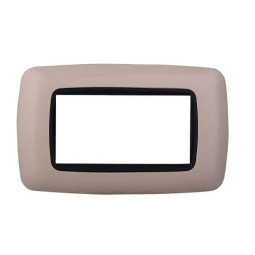 [BLN88409] ETTROIT Placca Plastica Bombata Serie Space 4P Colore Sabbia Compatibile Con Bticino Living Light