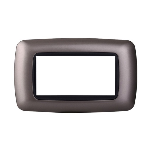 [BLN88408] ETTROIT Placca Plastica Bombata Serie Space 4P Colore Titanio Compatibile Con Bticino Living Light