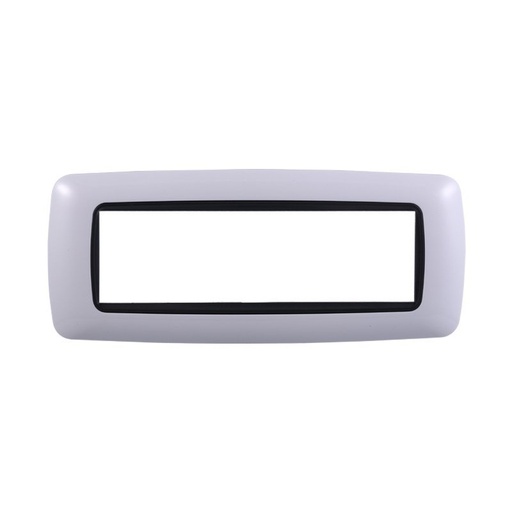 [BLN88701] ETTROIT Placca Plastica Bombata Serie Space 7P Colore Bianco Compatibile Con Bticino Living Light
