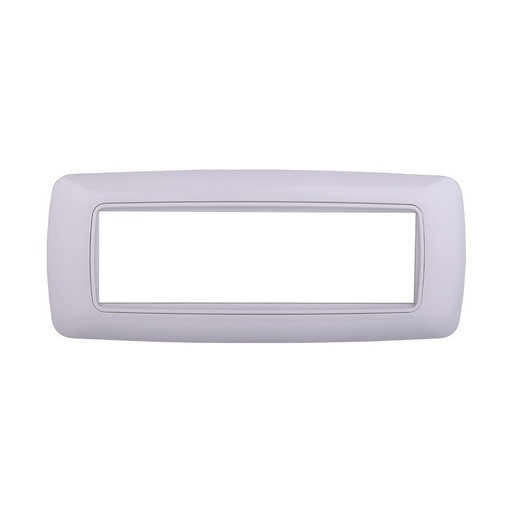 [BLN88718] ETTROIT Placca Plastica Bombata Serie Space 7P Colore Bianco Completo Compatibile Con Bticino Living Light