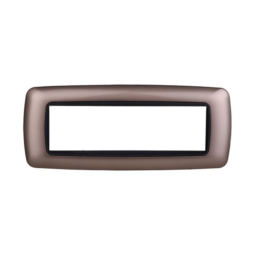 [BLN88710] ETTROIT Placca Plastica Bombata Serie Space 7P Colore Bronzo Compatibile Con Bticino Living Light