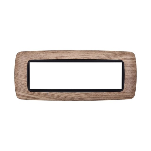 [BLN88704] ETTROIT Placca Plastica Bombata Serie Space 7P Colore Legno Chiaro Compatibile Con Bticino Living Light