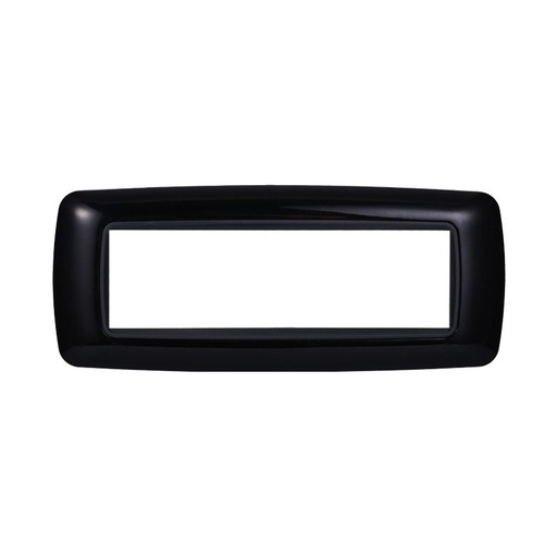 [BLN88702] ETTROIT Placca Plastica Bombata Serie Space 7P Colore Nero Compatibile Con Bticino Living Light
