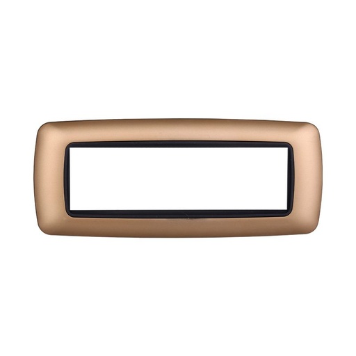 [BLN88711] ETTROIT Placca Plastica Bombata Serie Space 7P Colore Oro Compatibile Con Bticino Living Light