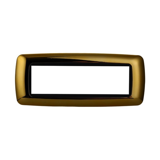 [BLN88712] ETTROIT Placca Plastica Bombata Serie Space 7P Colore Oro Lucido Compatibile Con Bticino Living Light