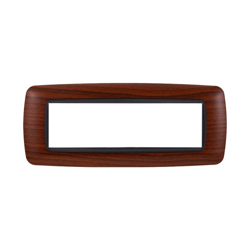 [BLN88703] ETTROIT Placca Plastica Bombata Serie Space 7P Colore Radica Compatibile Con Bticino Living Light