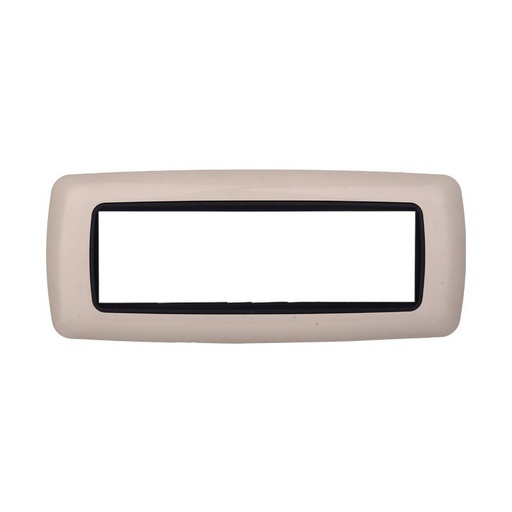 [BLN88709] ETTROIT Placca Plastica Bombata Serie Space 7P Colore Sabbia Compatibile Con Bticino Living Light