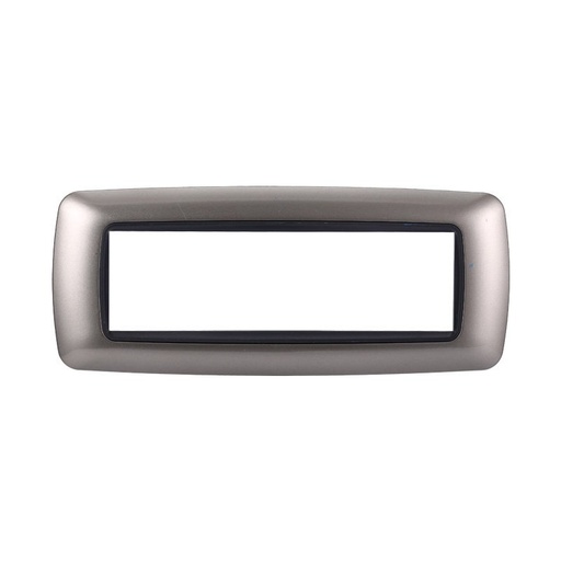 [BLN88708] ETTROIT Placca Plastica Bombata Serie Space 7P Colore Titanio Compatibile Con Bticino Living Light