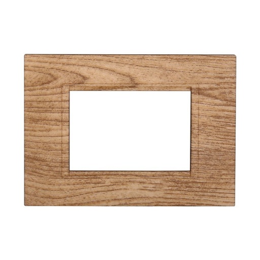 [BLN89304] ETTROIT Placca Plastica Quadrata Serie Space 3P Colore Legno Chiaro Compatibile Con Bticino Living Light