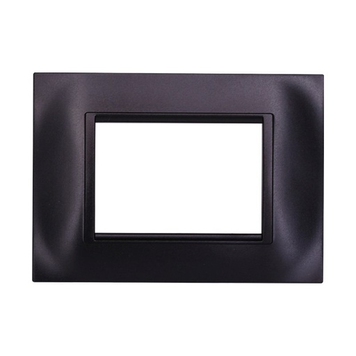 [BLN89302] ETTROIT Placca Plastica Quadrata Serie Space 3P Colore Nero Compatibile Con Bticino Living Light