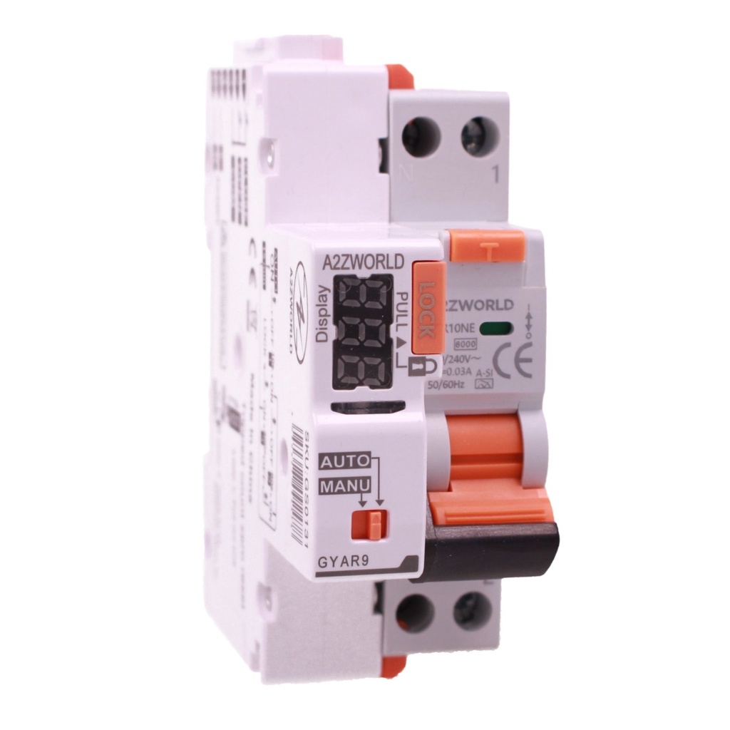 RCBO Interruttore Magnetotermico Differenziale Con Riarmo Automatico, Tipo A-SI Super Immunizzato, Curva B 1P+N 1M 6000A 30mA AC 230V IP20, Corrente Disponibili 6A 10A 16A 20A 25A 32A 40A
