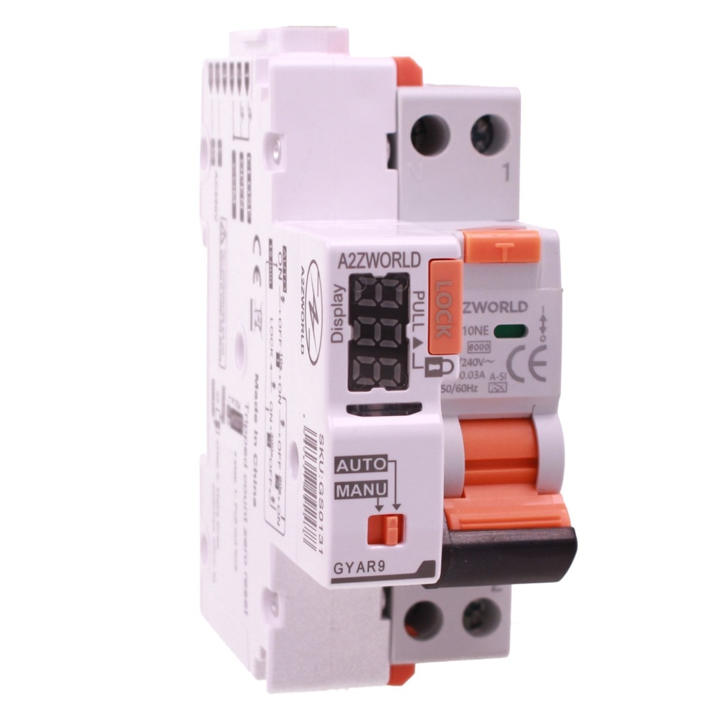 RCBO Interruttore Magnetotermico Differenziale Con Riarmo Automatico, Tipo A-SI Super Immunizzato, Curva C 1P+N 1M 6000A 30mA AC 230V IP20, Corrente Disponibili 6A 10A 16A 20A 25A 32A 40A