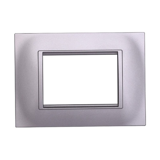 [BLN89306] ETTROIT Placca Plastica Quadrata Serie Space 3P Colore Silver Compatibile Con Bticino Living Light