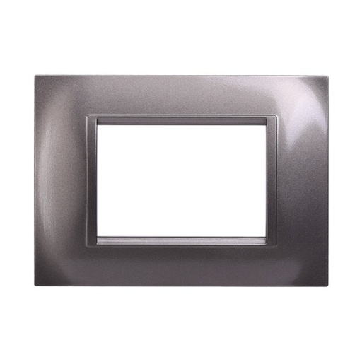 [BLN89308] ETTROIT Placca Plastica Quadrata Serie Space 3P Colore Titanio Compatibile Con Bticino Living Light