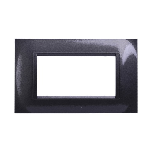 [BLN89407] ETTROIT Placca Plastica Quadrata Serie Space 4P Colore Acciaio Scuro Compatibile Con Bticino Living Light