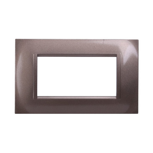 [BLN89410] ETTROIT Placca Plastica Quadrata Serie Space 4P Colore Bronzo Compatibile Con Bticino Living Light
