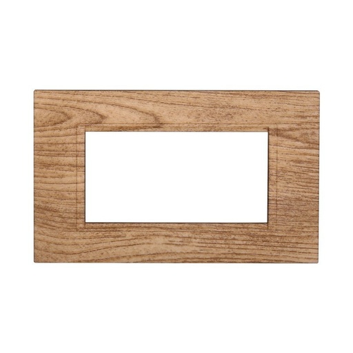 [BLN89404] ETTROIT Placca Plastica Quadrata Serie Space 4P Colore Legno Chiaro Compatibile Con Bticino Living Light