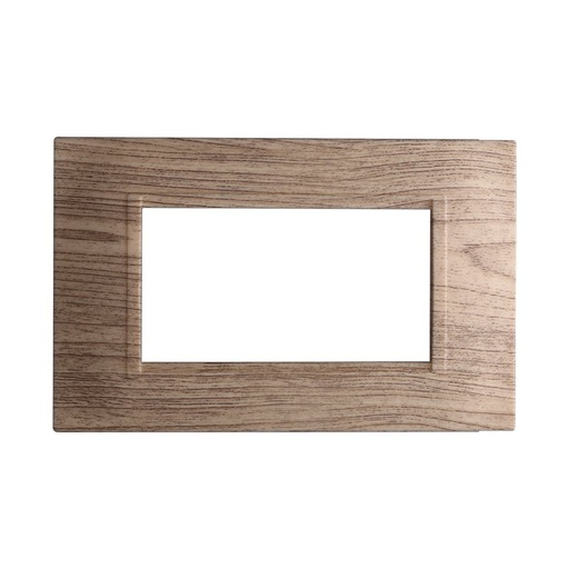 [BLN89405] ETTROIT Placca Plastica Quadrata Serie Space 4P Colore Legno Scuro Compatibile Con Bticino Living Light