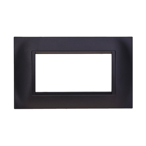 [BLN89402] ETTROIT Placca Plastica Quadrata Serie Space 4P Colore Nero Compatibile Con Bticino Living Light