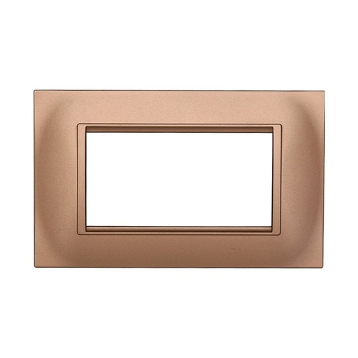 [BLN89411] ETTROIT Placca Plastica Quadrata Serie Space 4P Colore Oro Compatibile Con Bticino Living Light