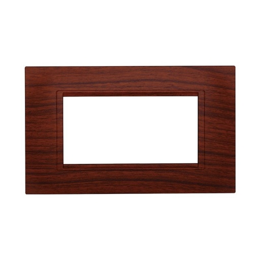 [BLN89403] ETTROIT Placca Plastica Quadrata Serie Space 4P Colore Radica Compatibile Con Bticino Living Light