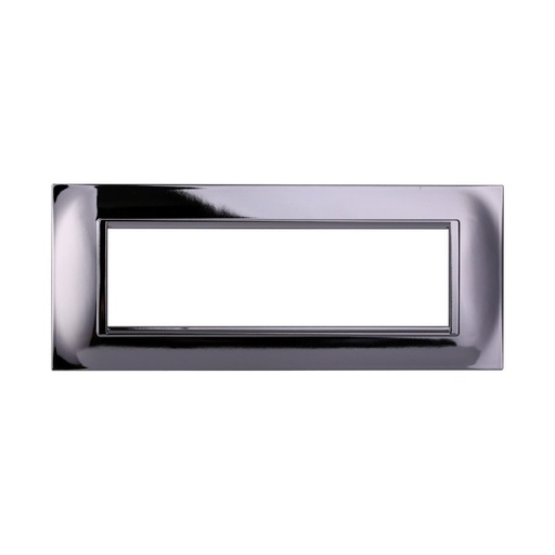 [BLN89713] ETTROIT Placca Plastica Quadrata Serie Space 7P Colore Cromato Lucido Compatibile Con Bticino Living Light
