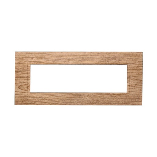 [BLN89704] ETTROIT Placca Plastica Quadrata Serie Space 7P Colore Legno Chiaro Compatibile Con Bticino Living Light