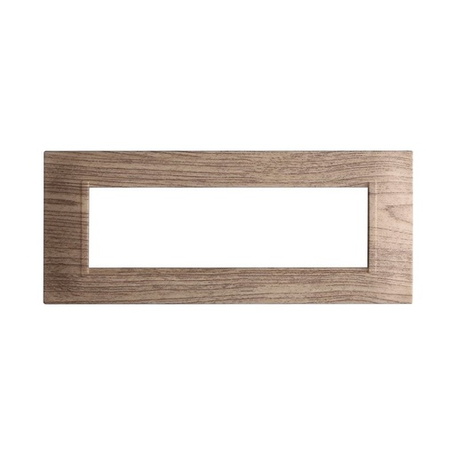 [BLN89705] Placca Plastica Quadrata Serie Space 7P Colore Legno Scuro Compatibile Con Bticino Living Light