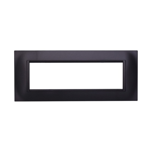 [BLN89702] ETTROIT Placca Plastica Quadrata Serie Space 7P Colore Nero Compatibile Con Bticino Living Light