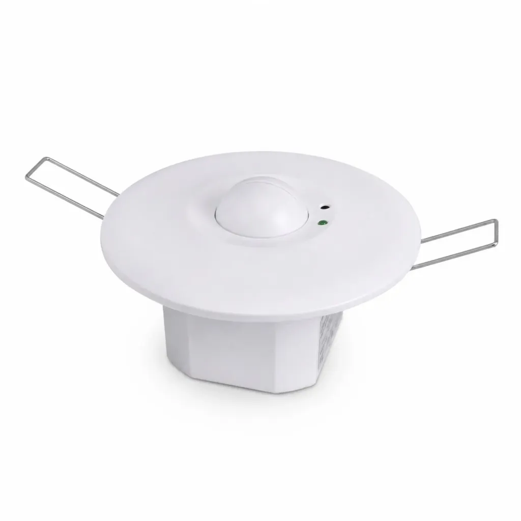 [AP158803] Sensore di Movimento a Microonde da Incasso 360°, Rilevatore Presenza per Soffitto, Distanza 2-16 m, Foro 60-85mm, D97mm, Sensibilità Lux Regolabile, Timer 10s-30min, 220V Max 2000W