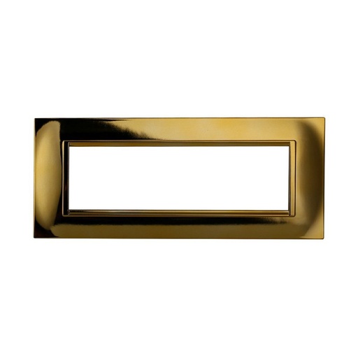[BLN89712] ETTROIT Placca Plastica Quadrata Serie Space 7P Colore Oro Lucido Compatibile Con Bticino Living Light