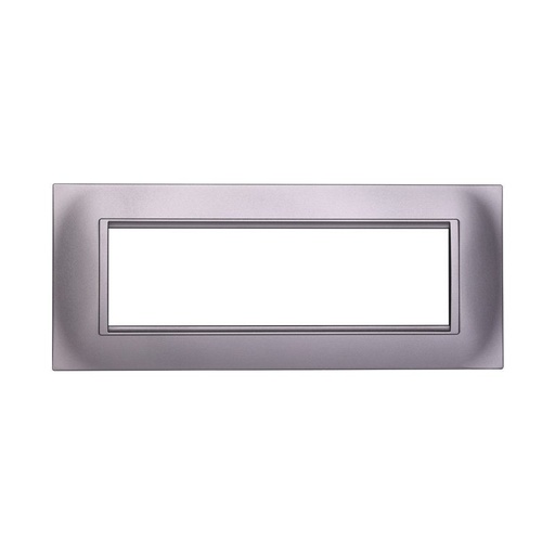 [BLN89706] ETTROIT Placca Plastica Quadrata Serie Space 7P Colore Silver Compatibile Con Bticino Living Light