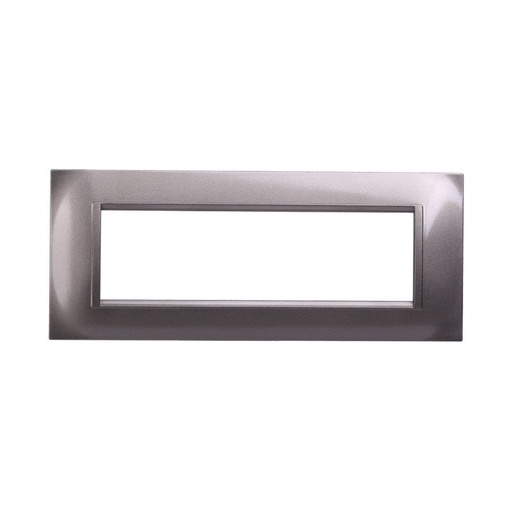 [BLN89708] ETTROIT Placca Plastica Quadrata Serie Space 7P Colore Titanio Compatibile Con Bticino Living Light