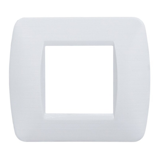 [BLN85201] ETTROIT Placca Plastica Serie Space 2P Colore Bianco Satinato Compatibile Con Bticino Living Light