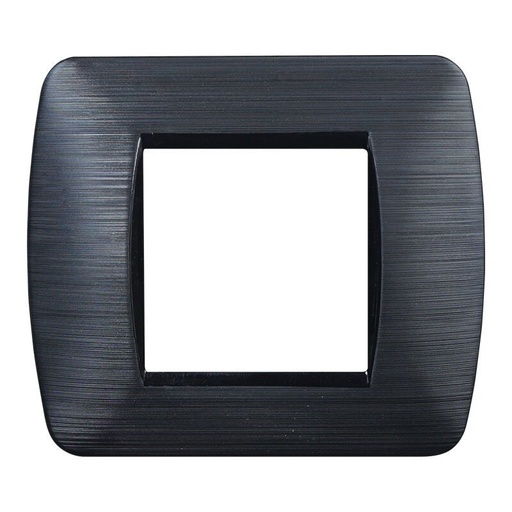 [BLN85214] ETTROIT Placca Plastica Serie Space 2P Colore Nero Satinato Compatibile Con Bticino Living Light