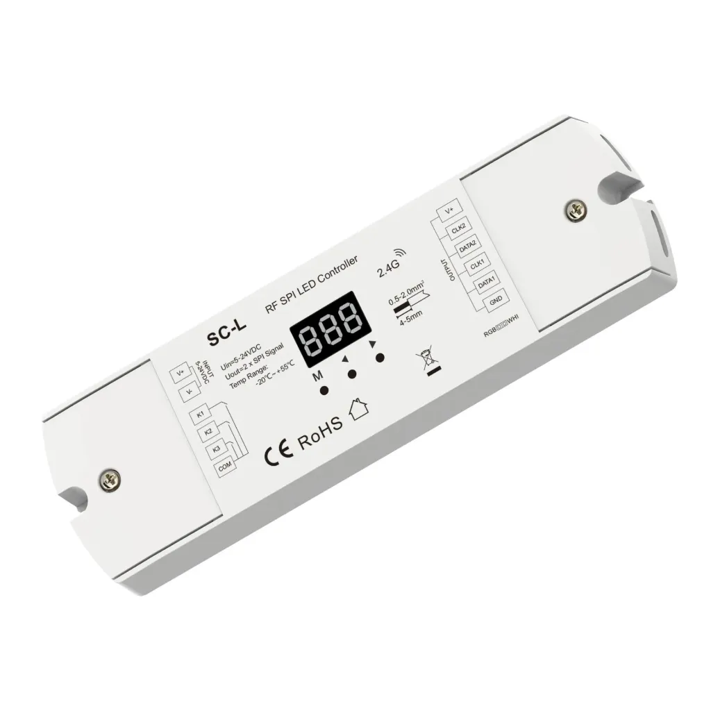 [BLD3103] Controller SPI RF 2.4GHz per Strisce LED Digitali, 3 Push Pulsanti, 5-24V DC
