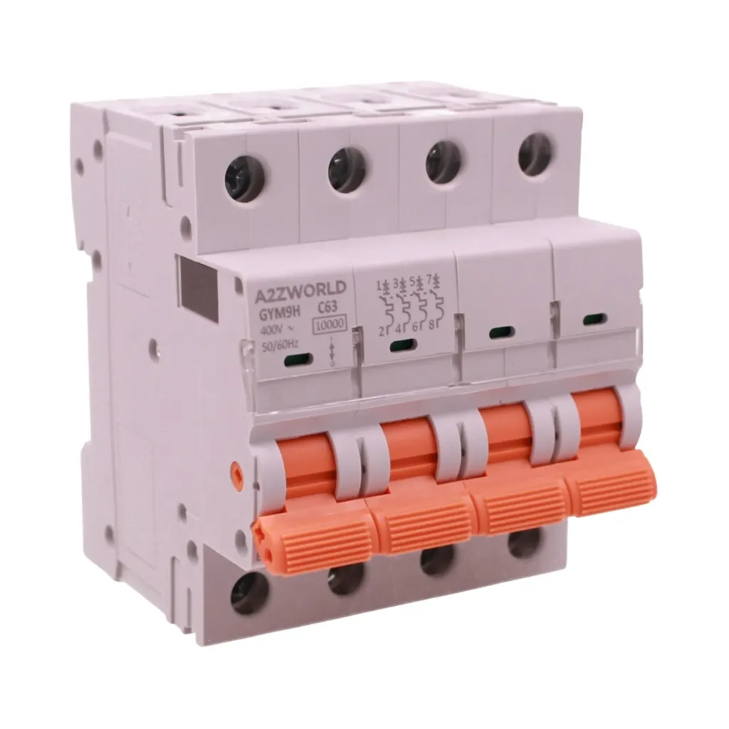 MCB Interruttore Magnetotermico Trifase 380V Curva C 4P 4M 10000A AC 400V IP20 GYM9H, Accoppiabile Con Bobina di Sgancio GA01231 GA01232, Disponibili 25A 32A 40A 63A