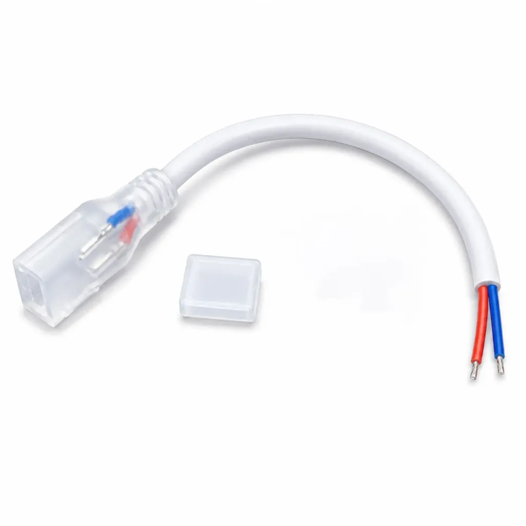 [SL220911] Kit Accessori per Striscia LED 220V SL22011, Cavo Alimentazione+Tappo Chiusura+Terminale Con Foro