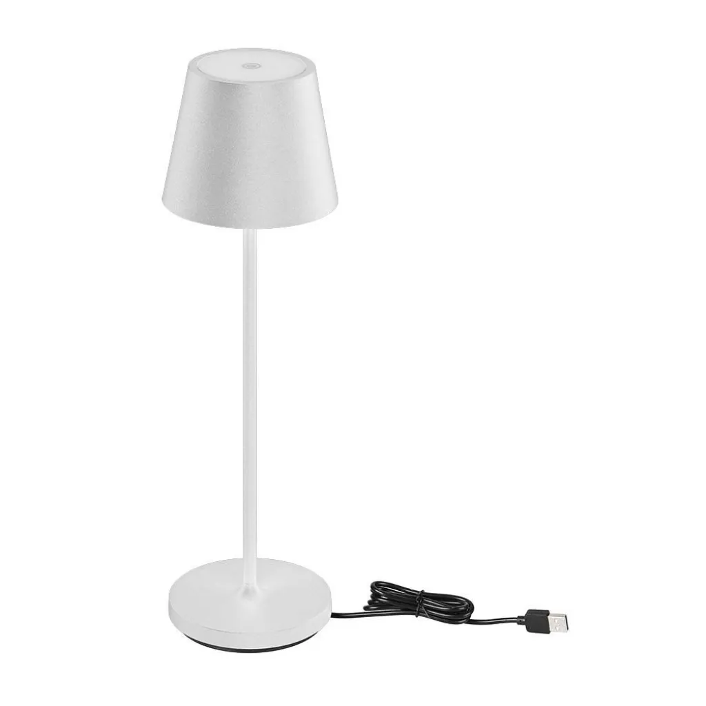 [JF23445] Lampada LED da Tavolo 1.5W Colore Bianco in Alluminio con caricatore Wireless e Touch Dimmerabile 3000K IP54 SKU 23445