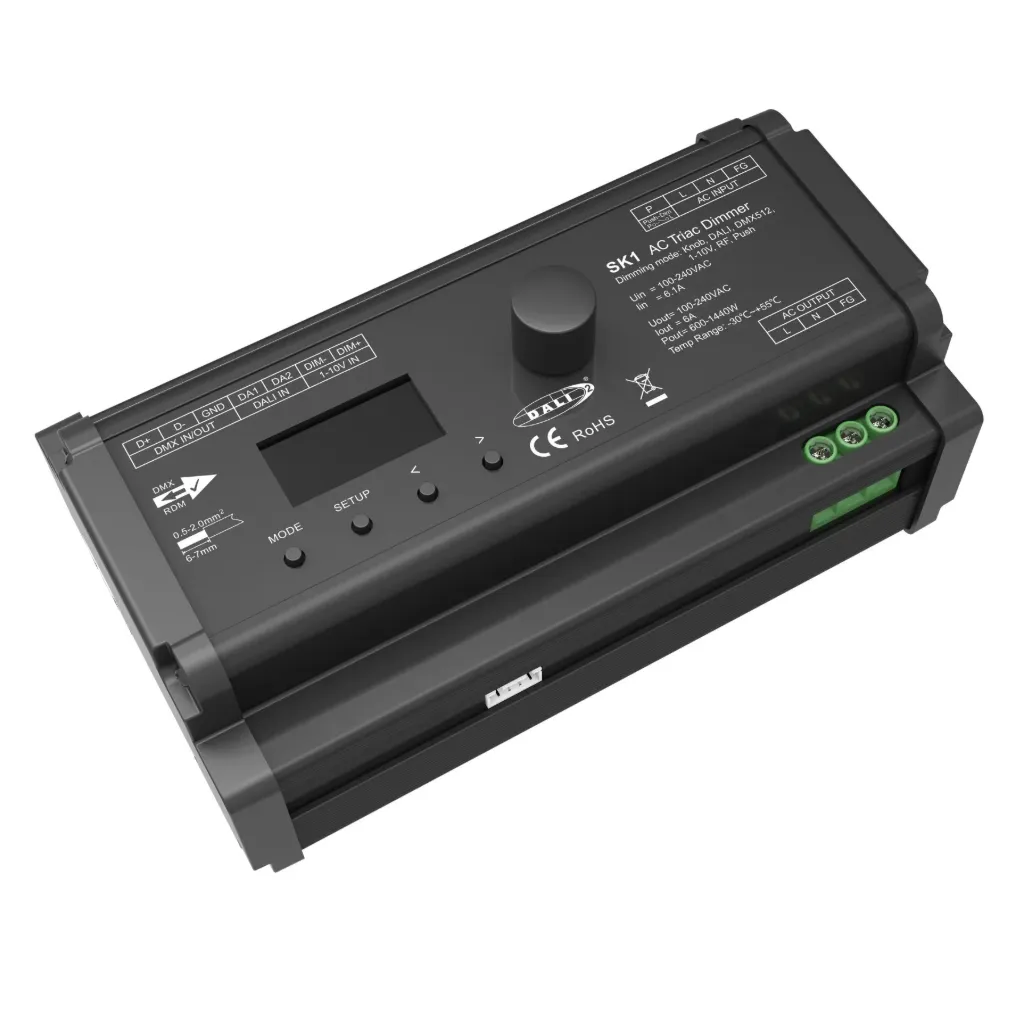 [DD5574] AC Triac Dimmer DALI-2 DMX512 1-10V RF Push Pulsante (5 In 1), 6A 220V 110V Max 1440W, SK1