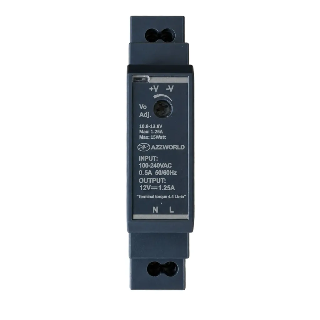 Alimentatore Trasformatore Da Guida Barra DIN 15W, 1 Modulo, Serie HDR-15, Disponibili DC 12V 24V